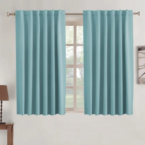 Miniatura 88 de Turquoize Cortinas Opacas para Tratamiento de Ventana con Trabillas Traseras para Sala de Estar/Dormitorio, Tratamientos de Ventana con Aislamiento