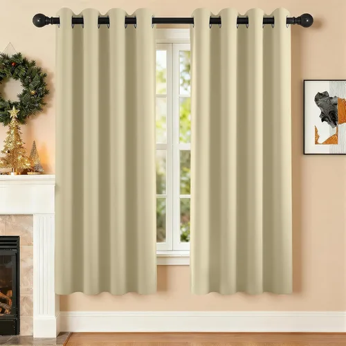 Miniatura 34 de Cortinas de oscurecimiento de habitación de 45 pulgadas de largo para dormitorio y sala de estar, cortinas térmicas aislantes con ojales