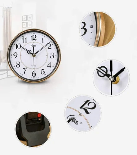 Miniatura 4 de Reloj de pared: cuarzo/batería y reloj de escritorio, de doble uso, silencioso, sin tictac, para el hogar, la cocina, la oficina, la escuela, reloj
