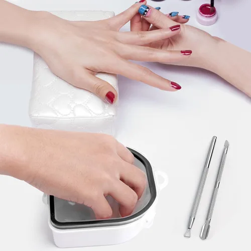 Miniatura 2 de Cuenco para remojar uñas, remojar esmalte de gel para remojar el polvo de inmersión para manos, acetona, cuenco de manicura con pelador de cutículas