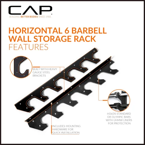 Miniatura 3 de CAP Barbell Horizontal Bar Wall Rack