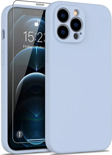 Miniatura 55 de DEENAKIN Funda de silicona compatible con iPhone 12 con protector de pantalla, mejora la protección de la cámara, funda protectora suave y flexible