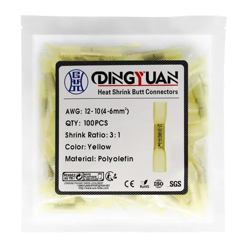 Miniatura 12 de Kit de 220 conectores de cable termorretráctil, terminales de anillo eléctrico con aislamiento impermeable, conectores a tope termorretráctiles