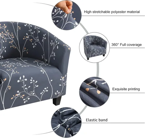 Miniatura 3 de NILUOH Funda para silla de club, funda elástica para sillón, protector de muebles para sala de estar (04)