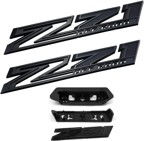 Paquete de 3) 2019-2024 Paquete de 2 emblemas Z71 todoterreno para capó Plus rejilla Z71 todoterreno Compatible con Silverado 84632695 84384428 Todo