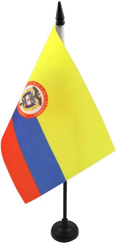 Miniatura 2 de Bandera de mesa de Anguila de 4 x 6 pulgadas, bandera de escritorio británica de Anguila, 5.9 x 3.9 in, palo y base de plástico negro AZ FLAG