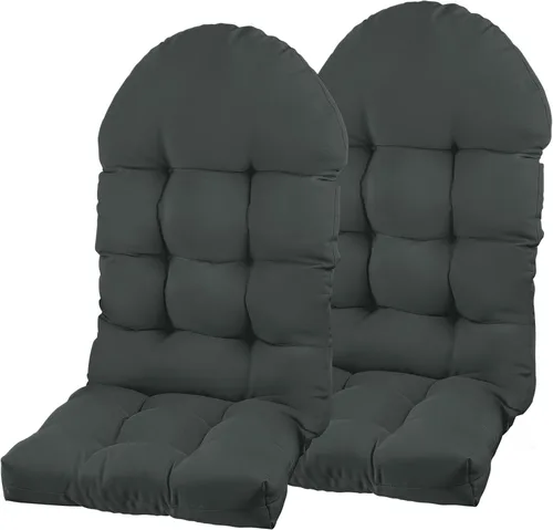 Miniatura 25 de Cojín para silla Adirondack, cojín para silla mecedora 44x19.4x4 pulgadas, cojines de respaldo alto para patio de arriba y abajo con lazos
