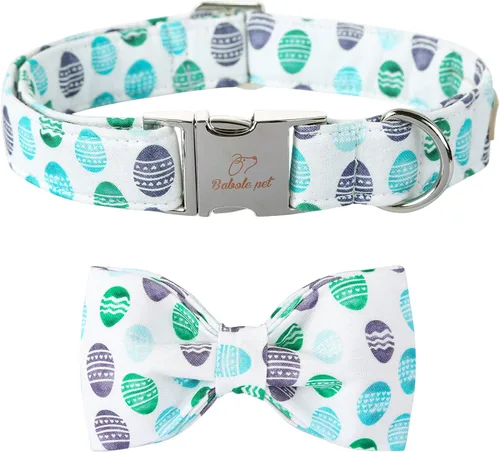 Miniatura 15 de Collares Verdes para Perros Pequeños, Lindo Collar de Pana para Perro con Corbatín, Hebilla de Metal de Seguridad, Collares Ajustables