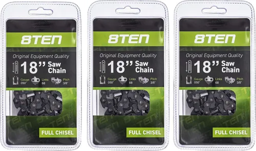 Miniatura 64 de 8TEN Cadena de motosierra semi cincel de 6 pulgadas .050 1/4 42 DL para Worx WG320 Black & Decker LLP120 (paquete de 3)