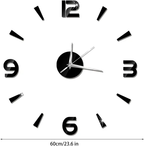 Miniatura 6 de HERCHR Reloj 3D, reloj de pared de bricolaje, reloj de pared grande y moderno, sin marco, calcomanías de pared, decoración de reloj, kit de reloj