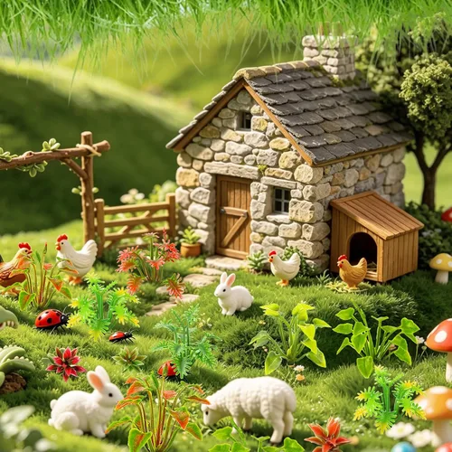 Miniatura 4 de Rileryan 90 piezas de plantas modelo mixtas plantas en miniatura, mini arbustos verdes, modelo de arbustos para tren, paisaje, ferrocarril, arena