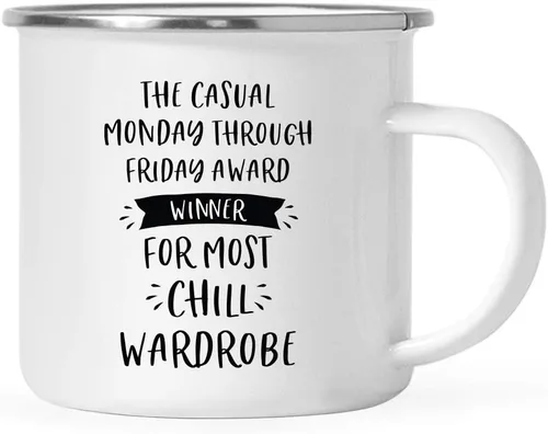 Miniatura 27 de Andaz Press Taza de café de acero inoxidable de 11 onzas con diseño de fogata, regalo divertido para compañero de trabajo, ganador del premio