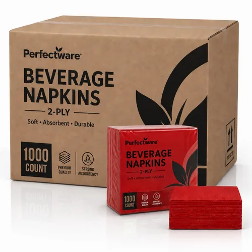 Miniatura 9 de Perfectware - Servilletas negras para bebidas de 2 capas - Paquete de 300 servilletas de cóctel, 10 x 10 pulgadas