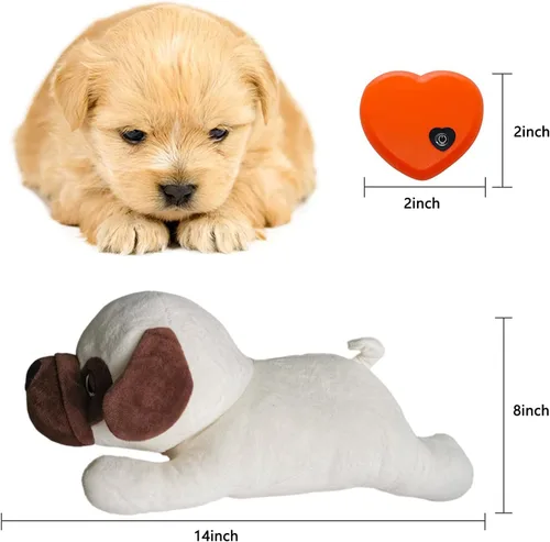 Miniatura 5 de HonourHope Juguete de latido del corazón para perro para aliviar la ansiedad, juguete de felpa suave para mascotas, calmante para cachorros, ayuda