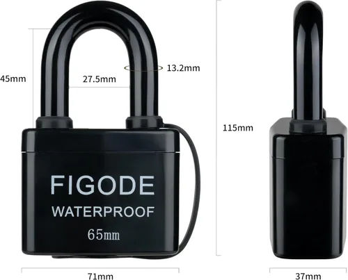 Miniatura 5 de FIGODE® Candados supergrandes y resistentes con llaves, 2.8 pulgadas de ancho, candados impermeables para exteriores, cerraduras de acero laminado