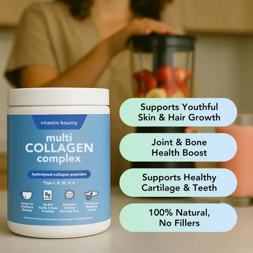 Miniatura 3 de Vitamin Bounty Complejo de colágeno múltiple – Péptidos de colágeno hidrolizados tipos I, II, III, V y X – Apoya la elasticidad de la piel, la salud