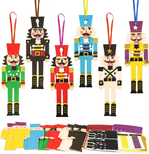 Miniatura 10 de Fennoral Paquete de 12 manualidades de renos para niños Haz tus propios stickers de espuma de reno Adorno DIY Artes y manualidades de Navidad