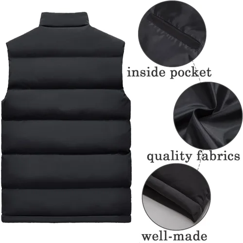 Miniatura 3 de Chalecos de abrigo para hombre, para invierno, cálido, para exteriores, acolchado, ligero, chaleco
