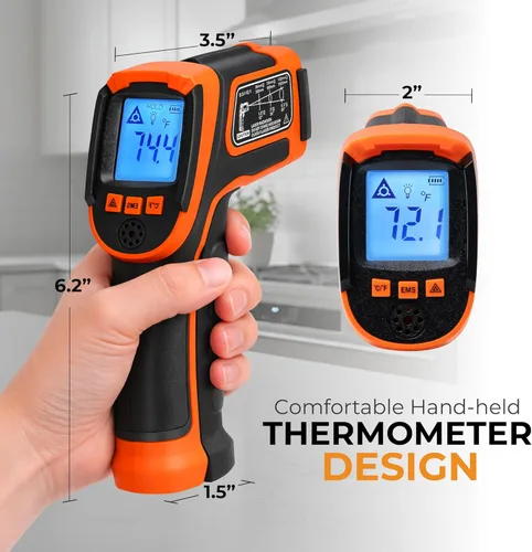 Miniatura 3 de Kizen LaserPro LP300 - Termómetro infrarrojo sin contacto, pistola de temperatura láser digital con pantalla LCD -58.0 °F ~ 1,112.0 °F, emisividad
