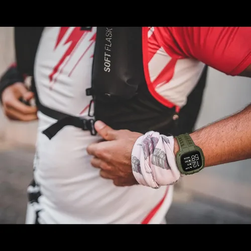 Miniatura 7 de Compatible con Fitbit Versa 2 bandas con funda, correa protectora para hombres, correa deportiva resistente para reloj inteligente, verde militar