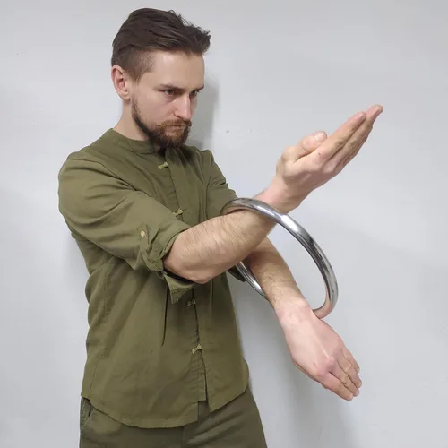 Miniatura 2 de Anillo de acero inoxidable Wing Chun YeWen Sau Sticky entrenamiento manual de fuerza Tsun Siu Lum Kung Fu