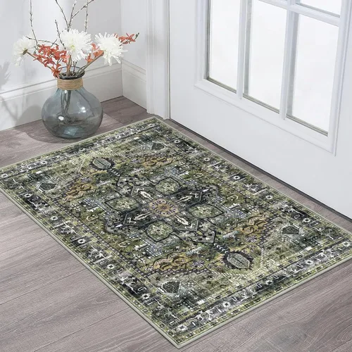 Miniatura 181 de KOZYFLY Alfombra Pequeña de Área 2x3 Pies Alfombras para Entrada Lavable Boho Alfombra de Entrada Antideslizante Tapete de Puerta Interior Entrada