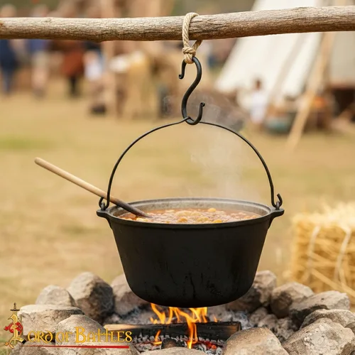 Miniatura 2 de Lord of Battles Juego de ganchos en forma de S de hierro vikingo soporte de cocina colgante accesorio de camping forjado a mano acabado negro