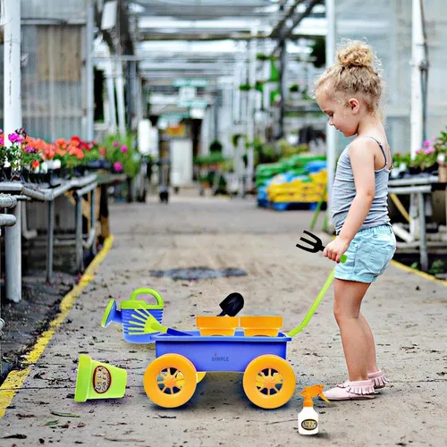 Miniatura 5 de Dimple Juego de juguetes de jardín y herramientas, juego de jardinería para niños – 15 piezas de juguetes al aire libre para niños pequeños