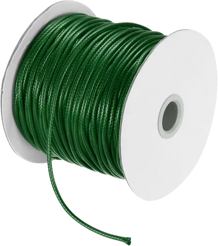 Miniatura 122 de MECCANIXITY Cordón encerado de poliéster encerado de 0.020 in, cuerda de cera de 175 yardas para hacer pulseras, collares, cuentas, joyería y Negro