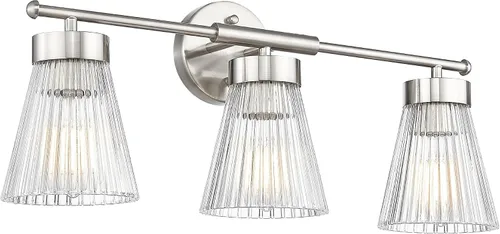 Miniatura 32 de HWH - Lámpara de pared para interiores, moderno aplique de pared con pantalla de vidrio a rayas blancas esmeriladas, aplique de pared individual