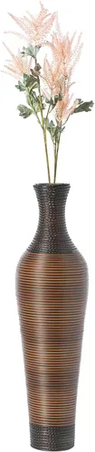 Miniatura 13 de Uniquewise QI003824 - Jarrón decorativo marrón de 39 pulgadas de alto, jarrón de suelo clásico y ordenado, soporte de flores alto independiente