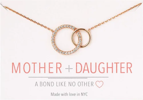 Miniatura 14 de A+O Regalos para mamá, regalo para madre e hija, collar de círculo entrelazado o pulsera
