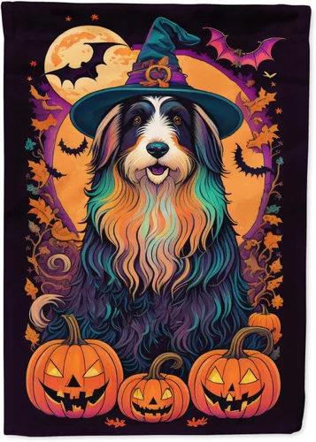 Miniatura 85 de Caroline's Treasures DAC1466GF - Bandera decorativa para jardín de Halloween de Affenpinscher Witchy para jardín, decoración para patio exterior