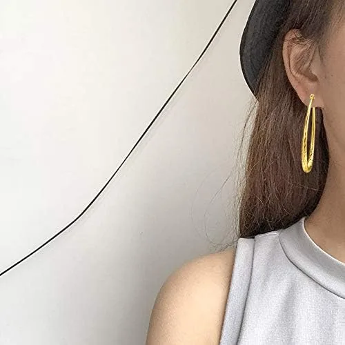 Miniatura 8 de Pendientes de aro ligeros con forma de lágrima para mujer
