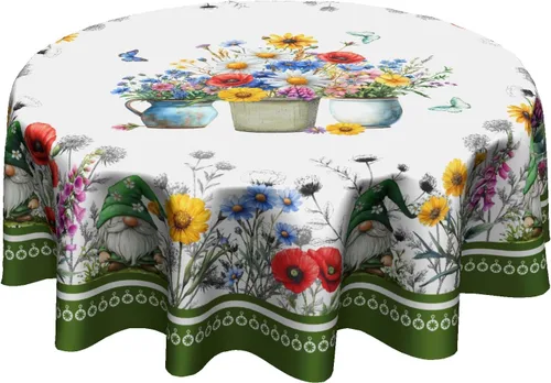 Miniatura 37 de Fall Tablecloth Round 60 Inch Autumn Thanksgiving Table Cloths Circle Pumpkin Buffalo Plaids Table Cloth Rustic Farmhouse Tablecloth for Holiday