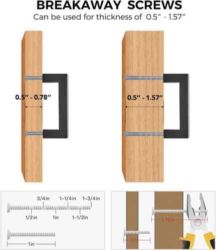 Miniatura 4 de Tiradores negros para gabinetes de cocina, tiradores negros para cajones de acero inoxidable cuadrados