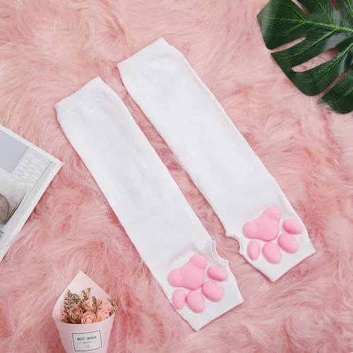 Miniatura 4 de Lindos guantes de pata de gato, Kawaii Cat Cosplay Kawaii Soft 3D Toes Frijoles sin dedos de gato garra pata pata Pad Sleeve
