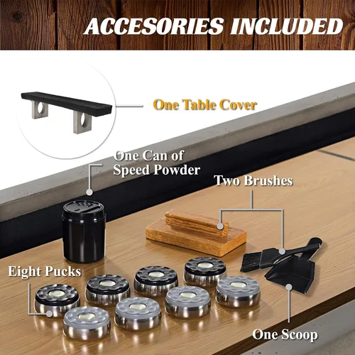 Miniatura 7 de Barrington Shuffleboard Múltiples estilos, colección clásica de juegos de arcade, diseños duraderos y elegantes con juegos de disco, perfecto