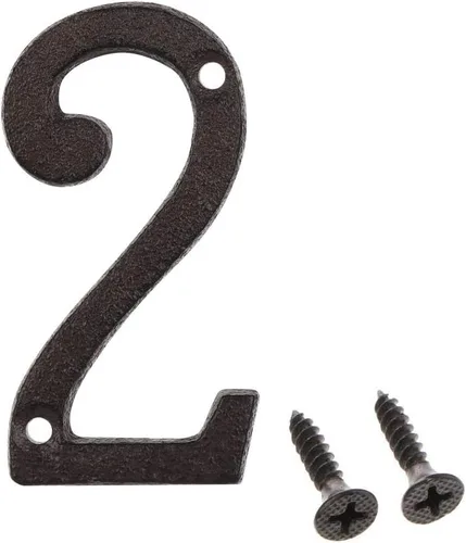 Miniatura 21 de Número de dirección de 3 pulgadas, números de casa para exterior, decoración de buzón de puerta de jardín de metal de hierro fundido con tornillos, 0