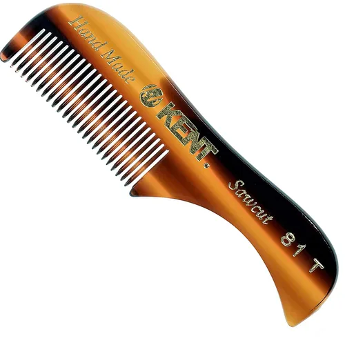 KENT 81T Peine para Barba y Bigote Hecho a Mano - Extra Pequeño. Mini peines de barba y bigote de dientes finos, tamaño de bolsillo para aseo del