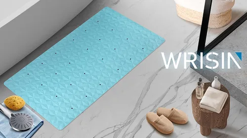 Miniatura 8 de WRISIN Tapete antideslizante para bañera y ducha, tapete de goma natural con 241 ventosas, tapete de seguridad suave para baño, patrón único