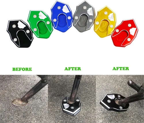 Miniatura 3 de Motocicleta Kickstand Extender Pie Lateral Soporte de Extensión Pad Placa de Soporte Para Kawasaki Z650 Z900 Z1000 Z1000SX ER-6N ZX6R ZX10R