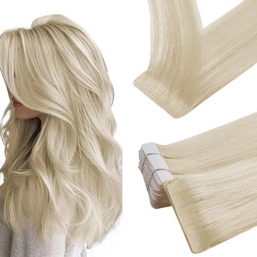 Miniatura 39 de Full Shine Invisi Edge - Extensiones de cabello con cinta adhesiva invisible de 36 cm, color 1 negro, máquina Remy, extensiones de cabello humano