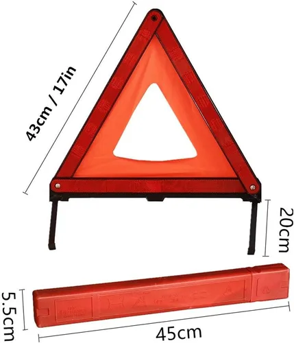 Miniatura 2 de Cartel de Advertencia de Coche Reflectante con Triple Triángulo, Señal de Peligro en Carretera, Tablero de Avería de Emergencia, Kit de Advertencia