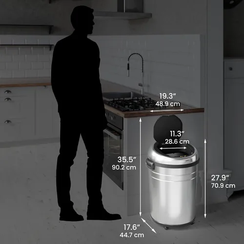 Miniatura 6 de iTouchless - Basurero de cocina con sensor automático con capacidad de 13 galones y filtro de olor