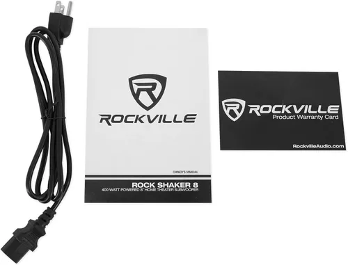 Miniatura 9 de Rockville Rock Shaker 8 Negro, subwoofer alimentado de 8 pulgadas, 400W, graves profundos, amplificador clase D, entradas RCA/altavoces, para cine
