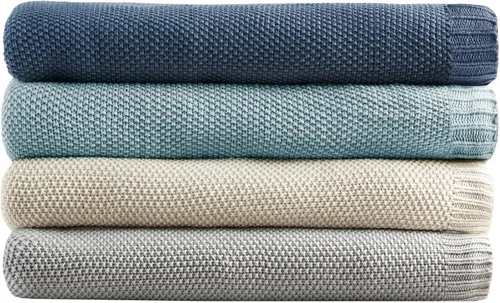 Miniatura 5 de INK+IVY Manta de punto Bree para cama, sofá y sillón, ligera, transpirable, suave y acogedora para verano, tamaño King (108 x 90 pulgadas)