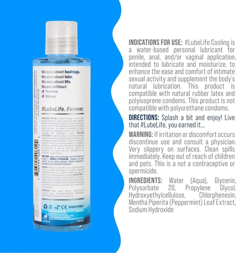 Miniatura 2 de LubeLife Lubricante personal refrescante a base de agua, sensación de hormigueo fresco para hombres, mujeres y parejas, 8 onzas líquidas