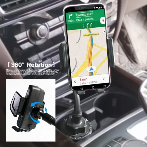 Miniatura 6 de Soporte para teléfono 2 en 1, soporte universal de cuello de cisne ajustable, rotación 360, liberación de un botón, se adapta a teléfonos de 4 a 7