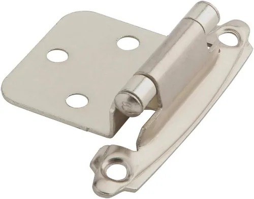 Miniatura 6 de Silverline 6 pares de bisagras de gabinete de cierre automático, para puerta de cocina con superposición variable, níquel satinado cepillado